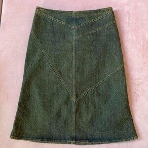 Y2K Asymmetrical Midi Jean Skirt